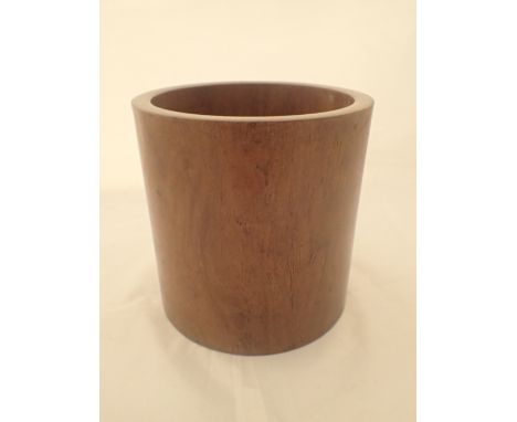 Antique Hong Wahli yellow rosewood brush pot H: 15 cm       THIS ITEM CAN ONLY BE SOLD WITHIN THE EU UNLESS THE BUYER APPLIES