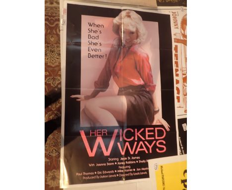 Original USA one sheet adult cinema poster Her Wicked Ways 104 x 68 cm