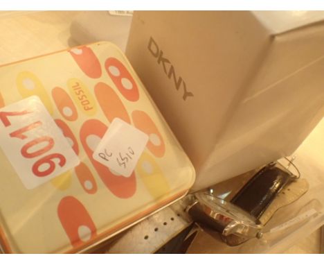 Selection of six watched including Fossil DKNY etc 