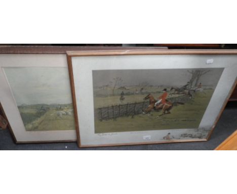 After Lionel Edwards: 'The Essex Union', coloured print, together with a similar hunting print after Snaffles
