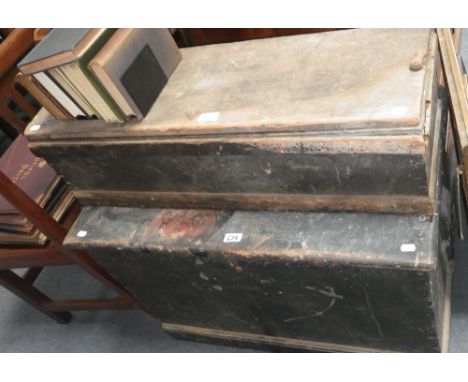 A 19th century pine trunk and another similar 