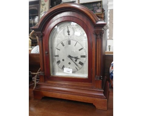 An Edwardian mahogany cased bracket clock by Gustav Becker with silvered dial