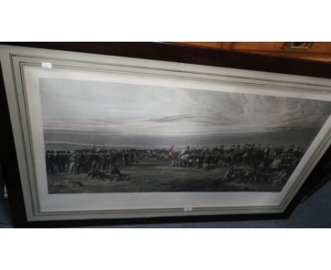 A colour print, 'The Waterloo coursing Meeting', engraved by S W Reynolds after Richard Ansdell
