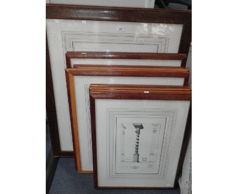 A collection of architectural prints, some after Piranesi 