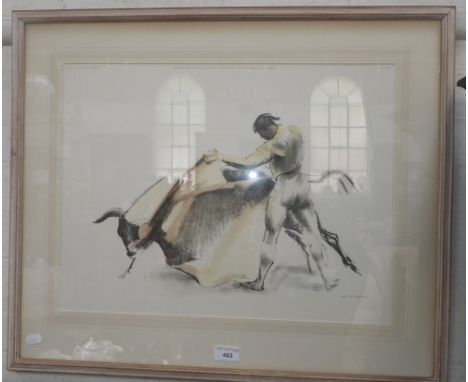 John R Skeaping: A bullfighting print, published by Ackermann, signed in pencil