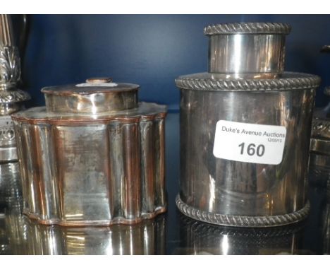 A Georgian Old Sheffield plated tea caddy and one other similar