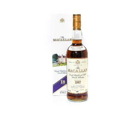 The Macallan 18 Years Old Single Highland Malt Scotch Whisky, distilled 1967, bottled 1986, 43% vol 75cl, in original cardboa