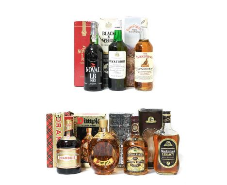 Black &amp; White Scotch Whisky (one bottle), Mackinlay's Legacy 12 Year Old Scotch Whisky, 40% vol 75cl (one bottle), Chivas