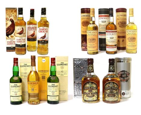 Glenlivet 12 Year Old Single Malt Scotch Whisky, 40% vol, 70cl (two bottles), Chivas Regal 12 Year Old Scotch Whisky, 40% vol