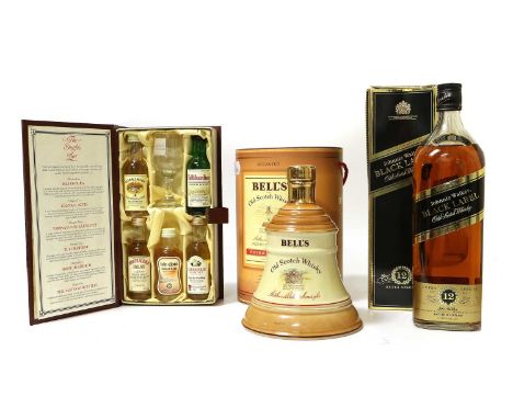 Johnnie Walker Black Label Scotch Whisky, 1980s bottling, 40% vol, 1.125 litre (one bottle), The Singles Bar, a box set of fi