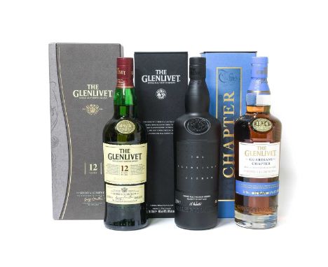 Glenlivet 12 Year Old Single Malt Scotch Whisky, 40% vol 700ml (one bottle), Glenllivet "Guardians' Chapter" Single Malt Scot