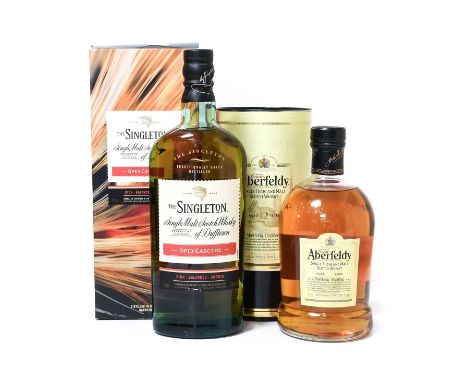 Singleton Spey Cascade Single Malt Scotch Whisky,  40% vol 70cl (one bottle), Aberfeldy 12 Year Old Single Highland Malt Scot