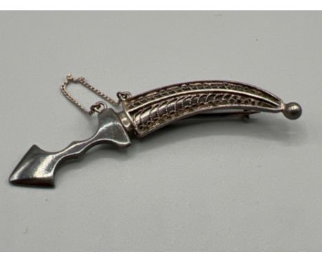 Silver dagger brooch