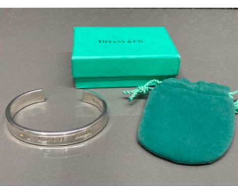 A silver Tiffany &amp; Co style torque bangle 31.6g, boxed