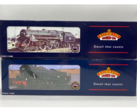 Two Bachmann Branch-line model Locomotives - Standard class 5MT 73014 BR green L/Crest BR1 Tender &amp; WD 2-8-0 Austerity 90