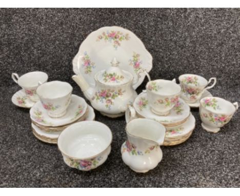 Royal Albert “Moss Rose” pattern part tea service