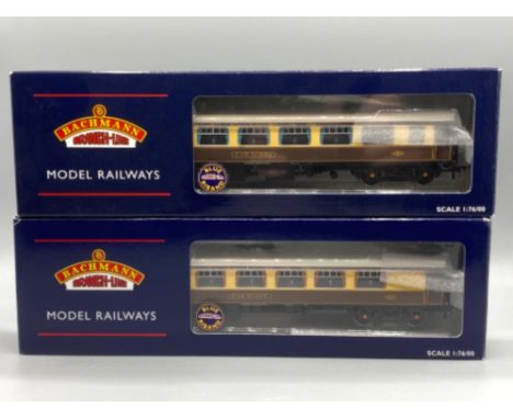 Two Bachmann Branch-line model carriages - BR MK1 SP Pullman Parlour second &amp; Kitchen second (with lighting)