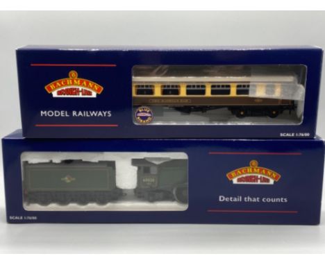 Bachmann Branch-line model carriages &amp; locomotive with tender -  BR MK1 BSP Pullman bar second &amp; A4 60020 Guillemot B