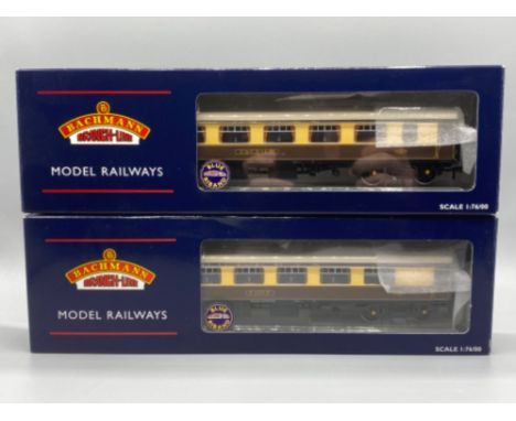 Two Bachmann Branch-line model carriages - BR MK1 FP Pullman first &amp; FK Pullman kitchen, both in original boxes