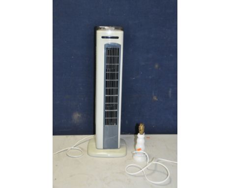 A PREM I AIR TOWER FAN and an alabaster lamp base no bulb so untested ( both PAT pass and working unless stated)