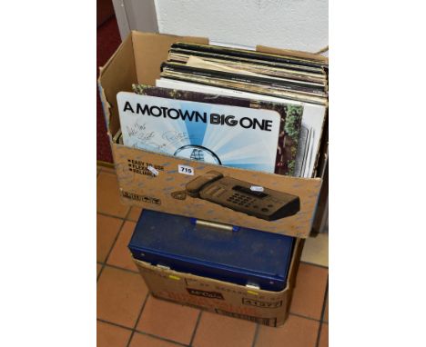 TWO TRAYS CONTAINING APPROXIMATELY ONE HUNDRED AND FIFTY LP'S AND SINGLES, including Face to Face by The Kinks, Five Live by 