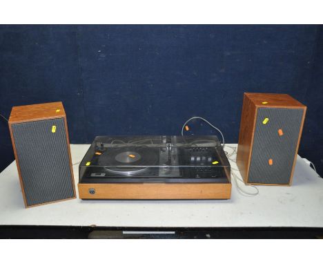 A DYNATRON HFC 51 MUSIC CENTRE with a Goldring G102 turntable and a pair of matching speakers ( PAT pass and working but ster