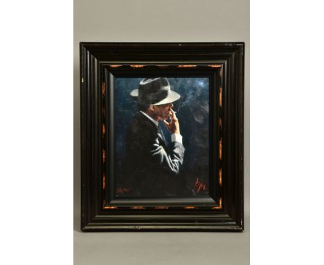 FABIAN PEREZ (ARGENTINA 1967) 'SMOKING UNDER THE LIGHT', a limited edition print of a male figure 26/195, signed bottom right