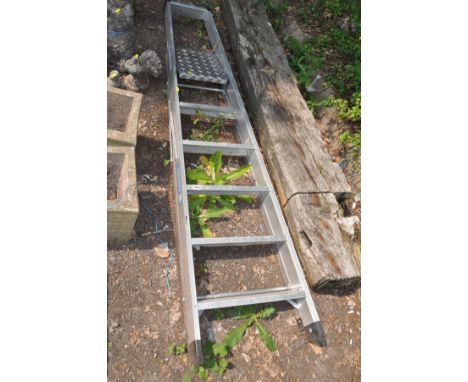 A SET OF ZARGES ALUMINIUM STEP LADDERS 195cm high