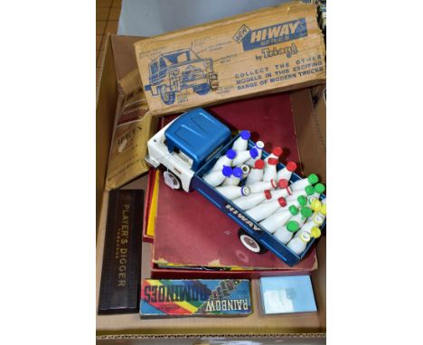 A BOXED TRI-ANG HI-WAY SERIES PRESSED STEEL MILK LORRY, No.TM6626, complete with a full load of twenty eight milk bottles (so