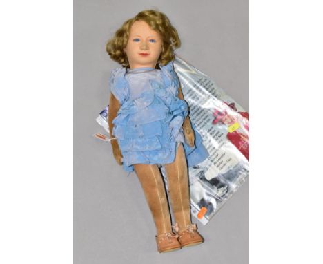 A CHAD VALLEY PRINCESS ELIZABETH DOLL, pressed felt head, painted features, blue glass eyes, velvet plush jointed body, Chad 