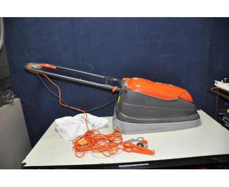 A FLYMO TURBO COMPACT 330 ELECTRIC LAWN MOWER with cable and blade spanners ( PAT pass and working)