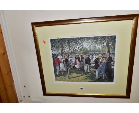 SHERREE VALENTINE DAINES (BRITISH 1959) 'HIGH SOCIETY' a limited edition print of Henley Regatta, signed to lower margin 117/