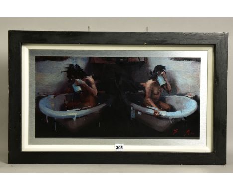 CHRISTIAN HOOK (BRITISH 1971) 'WATER JUG', an artist proof print on aluminium depicting a female figure bathing 6/10, signed 