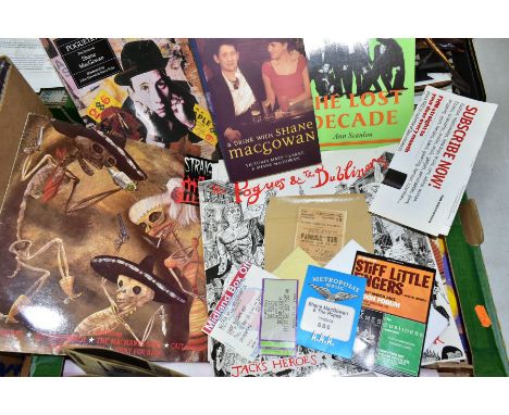 POGUES / SHANE MACGOWAN, a collection of 12'' singles, ticket stubs, a Shane MacGowan and the Popes Poster at the Wulfrun Hal