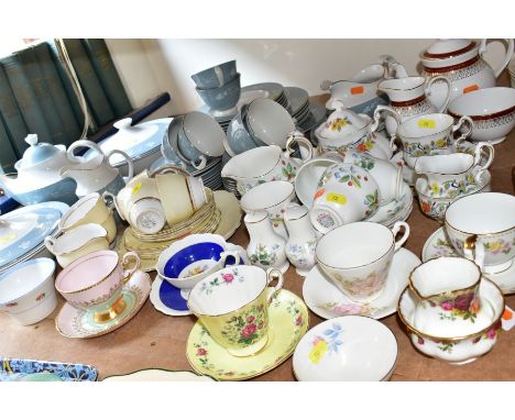 A QUANTITY OF MIXED TEA WARES, to include Royal Doulton 'Reflection' TC1008 part dinner service, two tureens and teapot, othe