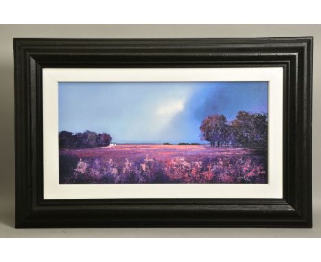 BARRY HILTON (BRITISH 1941) 'SHADES OF DUSK', a limited edition print of a landscape 20/195, signed bottom right, no certific
