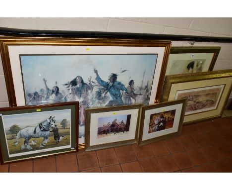 MODERN PRINTS, comprising two Joy Kirton-Smith limited edition prints, Red Ribbons 1 + 11 numbered 379/600, framed, size appr