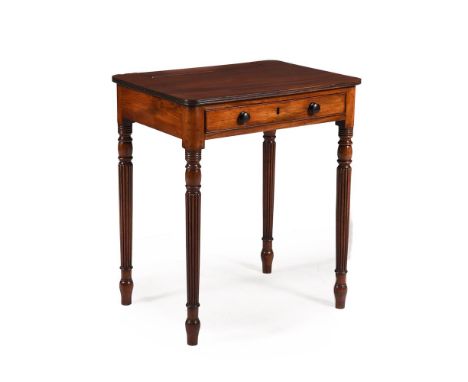 A REGENCY MAHOGANY 'CHAMBER' TABLE ATTRIBUTED TO GILLOWS, CIRCA 1820 The top with a hinged compartment to the rear edge openi