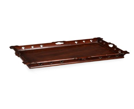A GEORGE III MAHOGANY TRAYIN THE MANNER OF THOMAS CHIPPENDALE, LATE 18TH CENTURY73cm long, 49cm wideCondition Report: Overall