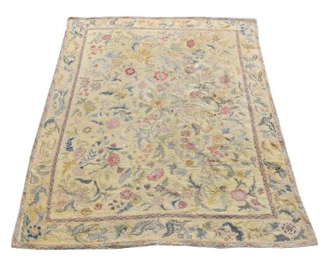 A NEEDLEWORK CARPET ATTRIBUTABLE TO THE WORKSHOP OF PONTREMOLI, EARLY 20TH CENTURY All over floral design worked in gros-poin