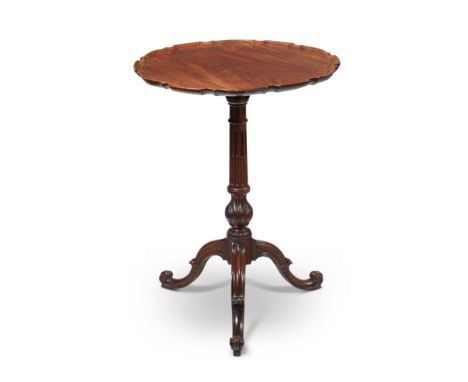 A GEORGE III MAHOGANY TRIPOD OCCASIONAL TABLEIN THE MANNER OF THOMAS CHIPPENDALE, CIRCA 1760The shaped top with 'pie crust' m