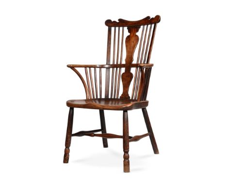 A FRUITWOOD, ELM AND BEECH COMB BACK WINDSOR ARMCHAIRSECOND HALF 18TH CENTURY99cm high, 61cm wide, 61cm deepSee for a related