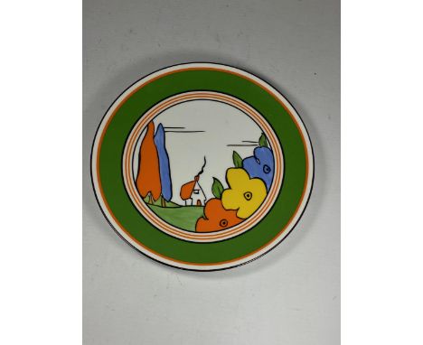 A WEDGWOOD CLARICE CLIFF LIMITED EDITION 8" POPLAR PATTERN PLATE 