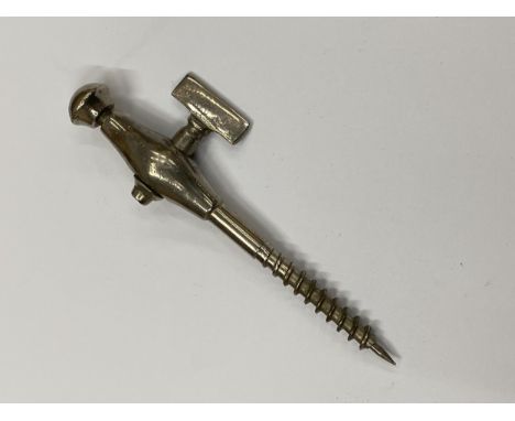 A VINTAGE METAL WINE BOTTLE CORKSCREW 