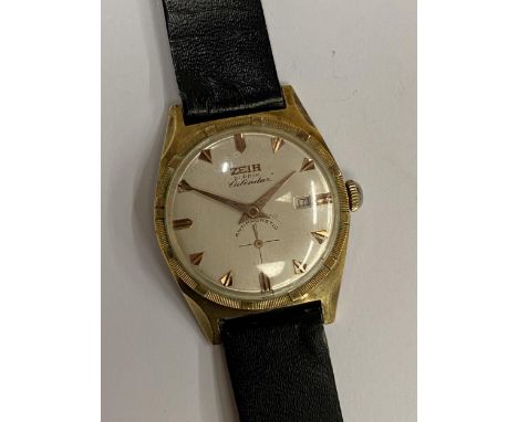 A GENTS VINTAGE ZEIH CALENDAR DATE WATCH, WORKING AT TIME OF CATALOGUING BUT NO WARRANTY GIVEN 