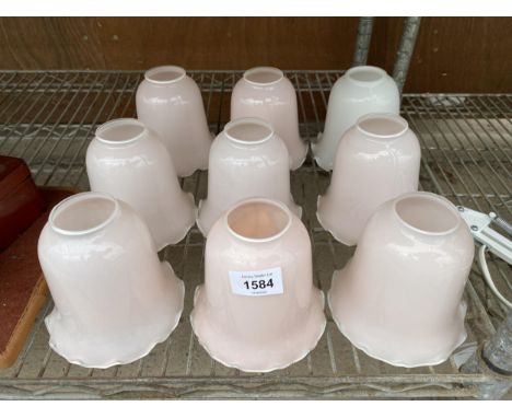 NINE RETRO GLASS LIGHT SHADES 