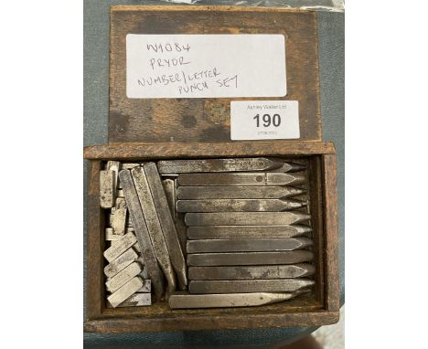 A VINTAGE PRYOR NUMBER/LETTER PUNCH SET 