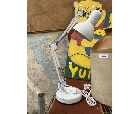 A MODERN WHITE ANGLE POISE DESK LAMP 