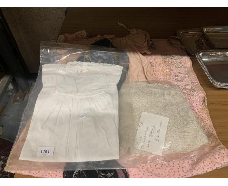A QUANTITY OF VINTAGE CLOTHING AND SHAWLS, ETC 