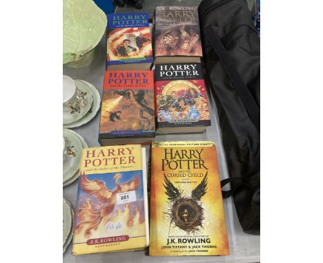 SIX HARRY POTTER BOOKS TO INCLUDE THREE FIRST EDITIONS 